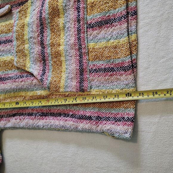 Earthbound Baja Hoodie Drug Rug Striped Pullover Women's Medium Boho Hippie - Picture 6 of 7